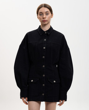 The Attico Черное джинсовое платье-рубашка 260WCA00482DDS002AA