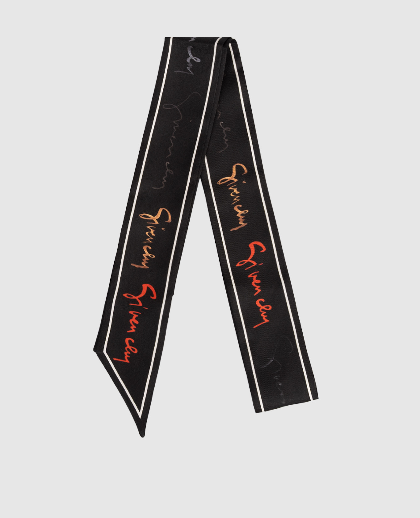 

Черная лента твили из шелка с принтом логотипа, Черный, Шарфы
