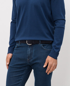 Orciani Синій замшевий плетений ремінь з логотипом U08318SUP