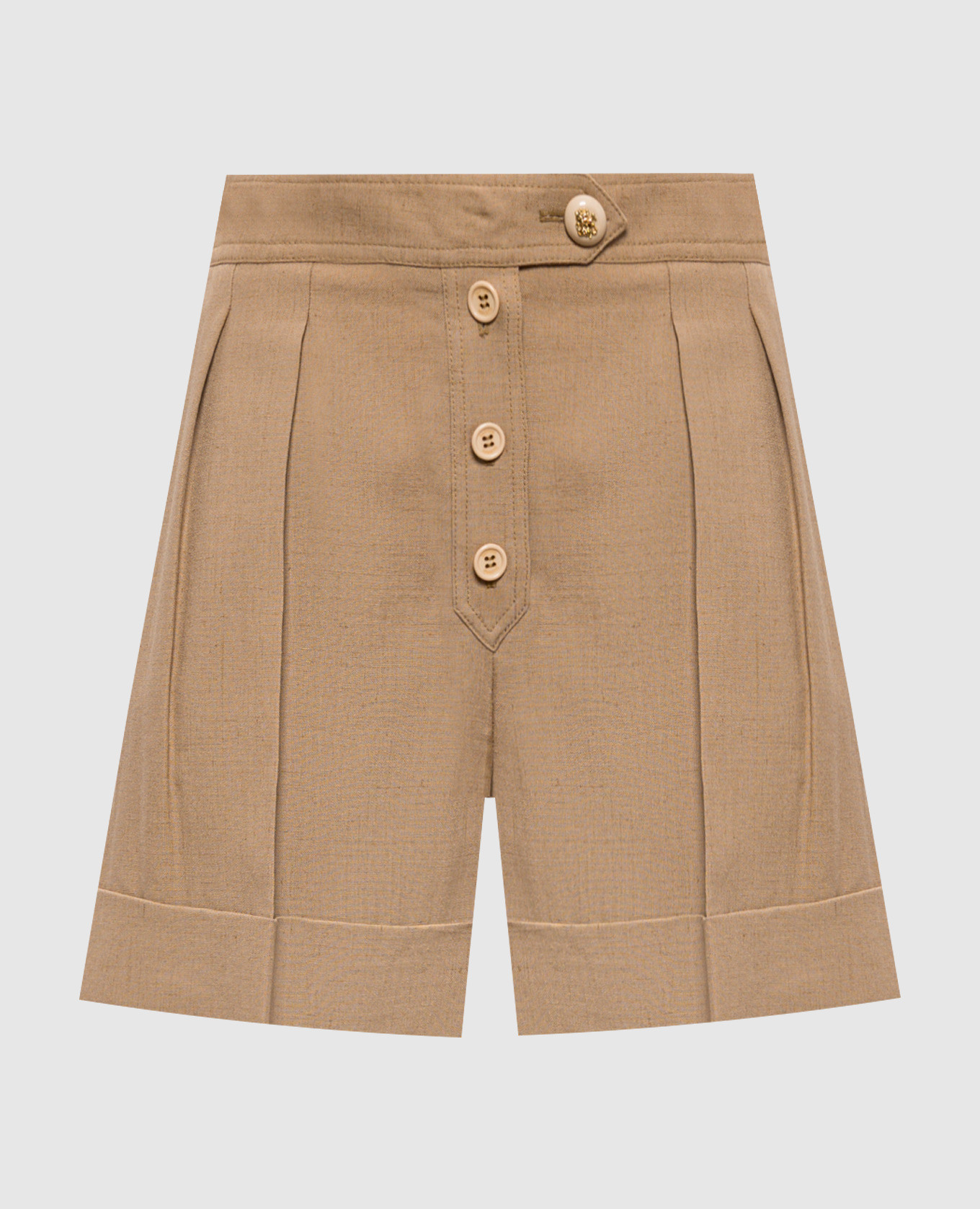 Коричневі шорти з льоном