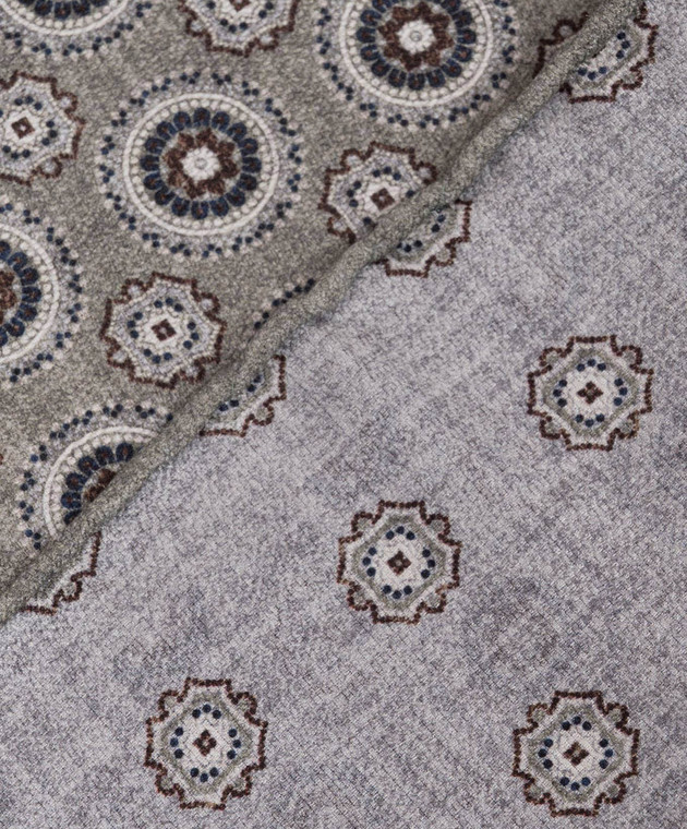 Brunello Cucinelli Зеленый двухсторонний платок-паше из шелка MI8980091 изображение 2