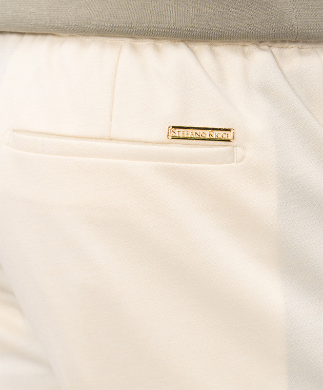 Stefano Ricci Шорты цвета айвори из шерсти и шелка M1T6100332CM10HA изображение 5