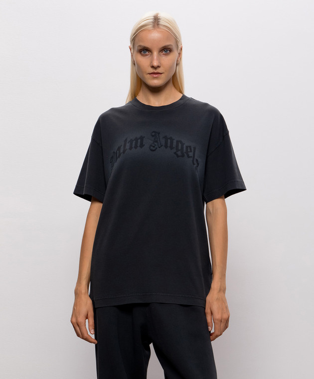 Palm Angels Черная футболка с принтом PAMAA001JR006w изображение 3