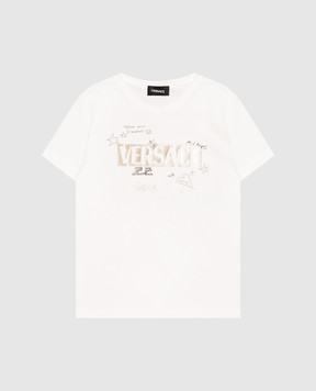 Versace Дитяча біла футболка з логотипом 10185601A16800