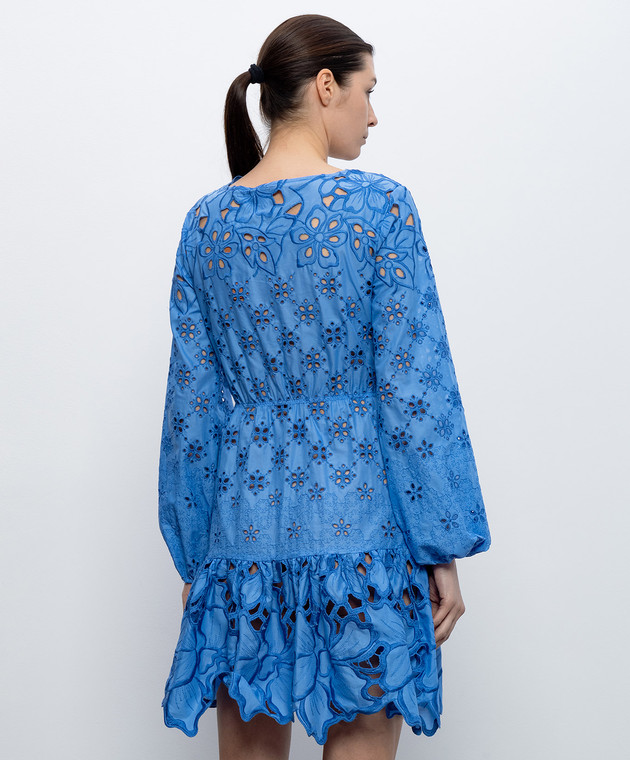 Ermanno Scervino Life Синя сукня з вишивкою б D484Q607QYD зображення 4