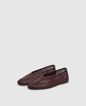 PROENZA SCHOULER Бордові шкіряні балетки Tee з перфорацією SH251015AL001FC