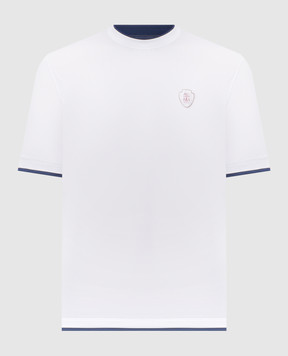 Brunello Cucinelli Белая футболка с принтом эмблемы MW8577427T