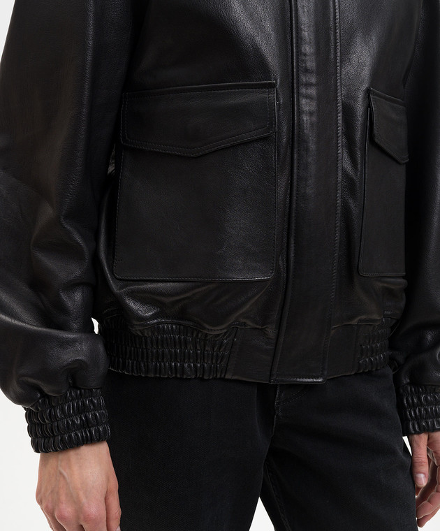 ARMA Чорні шкіряні куртки Astra 010L26104602 зображення 5