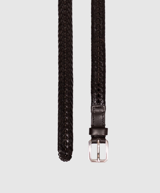 Tom Ford Темно-коричневый кожаный пояс с плетением TB332ICL122Y изображение 3
