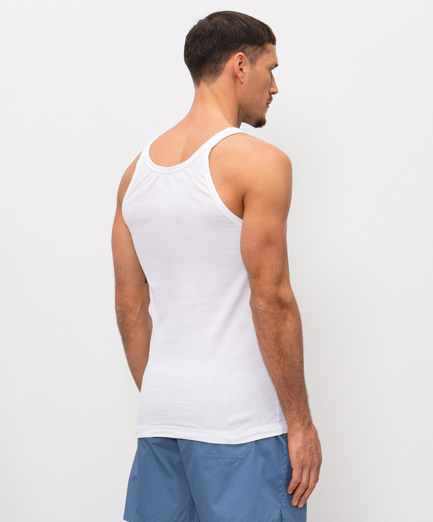 Dolce&Gabbana Біла майка в рубчик з нашивкою логотипа G8PA8TG7P3I зображення 3