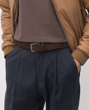 ISAIA Коричневий замшевий ремінь FB0047PLF04