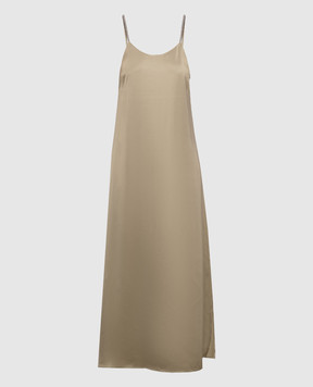 Peserico Платье миди цвета хаки с цепочкой мониль A0205906638