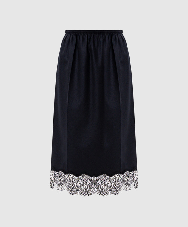 Carven Черная юбка с шерстью и шелком 6262K21045