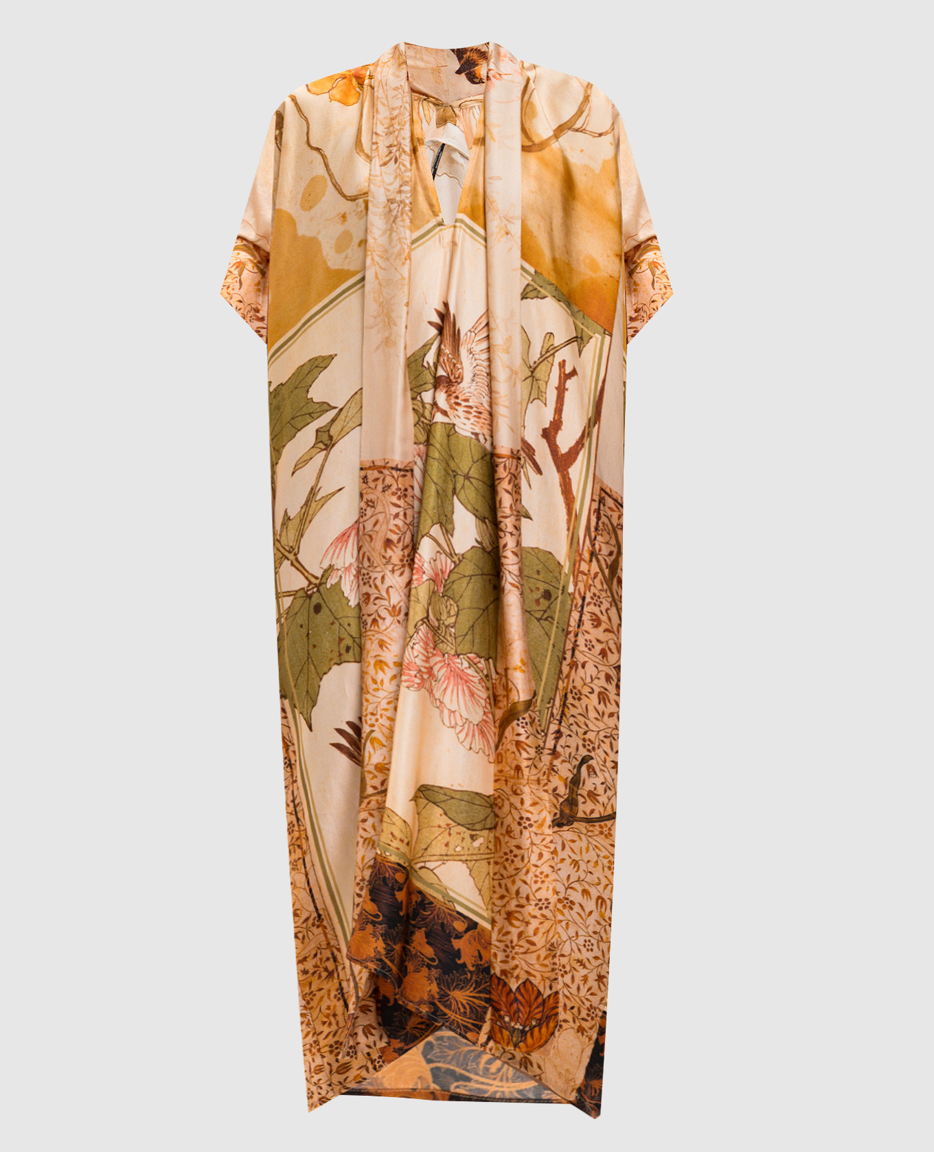 

Бежевое платье в брендовый принт, Бежевый, Повседневные платья