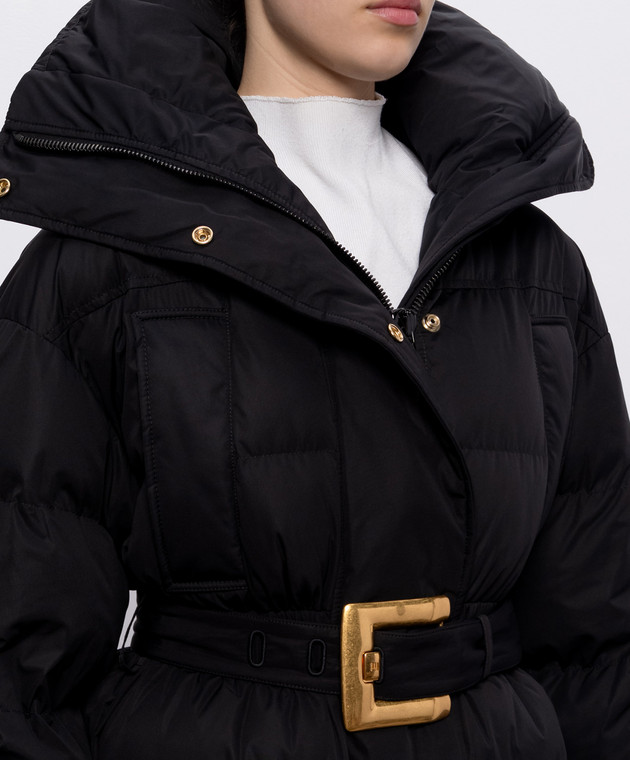 Balmain Черная куртка с поясом HF1TQ040XK09 изображение 5