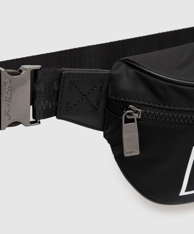 Off-White Черная поясная сумка с принтом эмблемы OMNT001C99FAB001 изображение 4