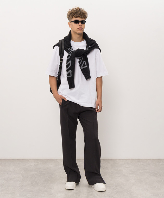 Off-White Белая футболка с брендовым принтом Narciso 44MAA120F26J012 изображение 2