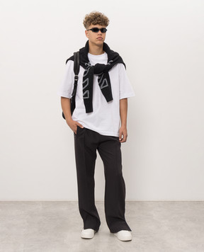 Off-White Белая футболка с брендовым принтом Narciso 44MAA120F26J012