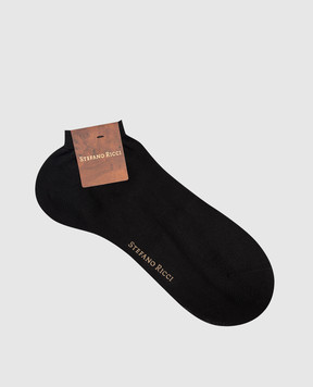 Stefano Ricci Чорні шкарпетки з шовком P062RI0006P062RI