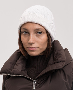 Allude Шапка кольору айворі з кашеміру 26511223