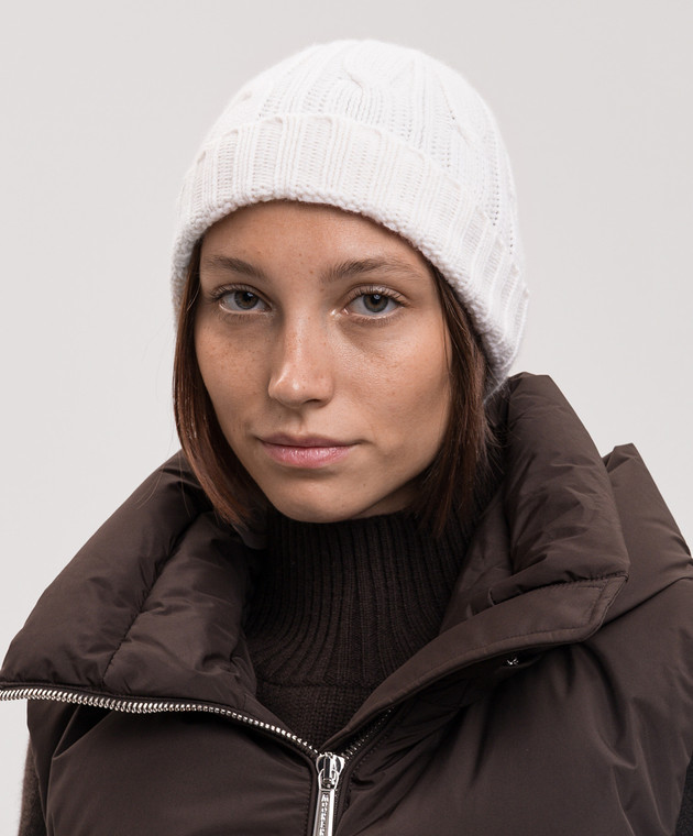 Allude Шапка кольору айворі з кашеміру 26511223 зображення 2
