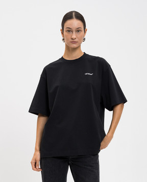 Off-White Чорна футболка з принтом 2AA13FF25JER004