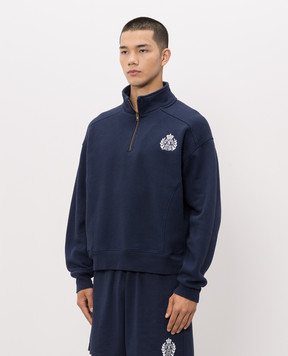 Sporty & Rich Синій світшот з вишивкою логотипа ST098710243BL106