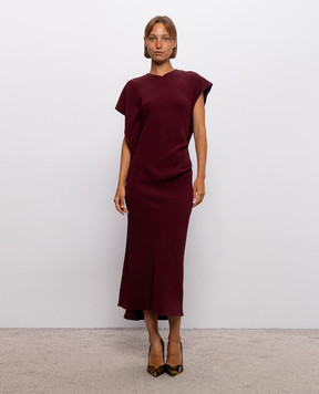 Victoria Beckham Бордовое платье миди Victoria 1326WDR007380B