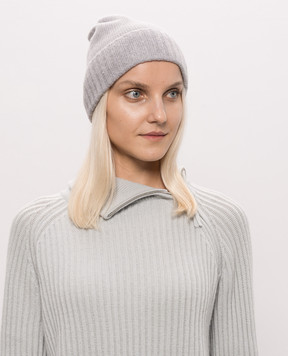 Allude Сіра шапка з кашеміру з люрексом 26511273