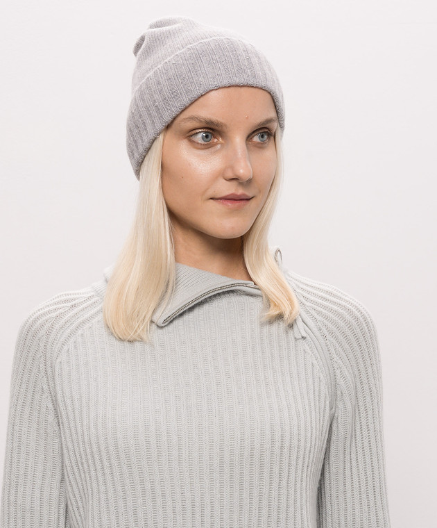 Allude Сіра шапка з кашеміру з люрексом 26511273 зображення 2