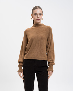 Twinset Коричневий светр з вовною та кашеміром 252TT3353