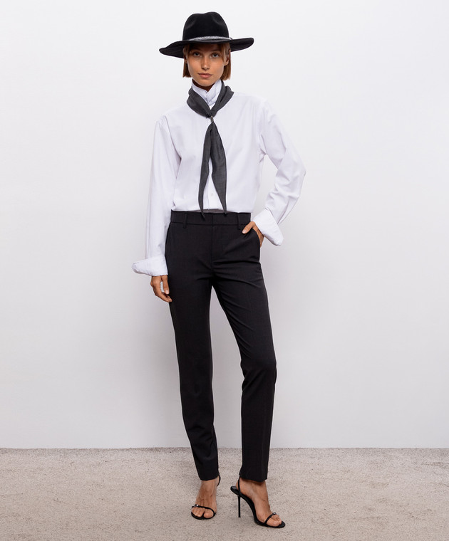 Brunello Cucinelli Брюки серые с шерстью с цепочкой мониль M0W07P8584 изображение 2