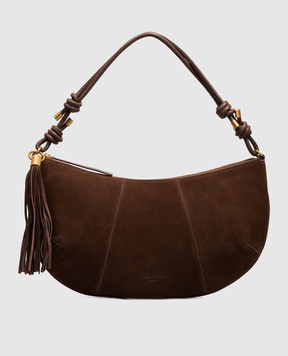 Twinset Коричневая замшевая сумка с кистью 262TD8231