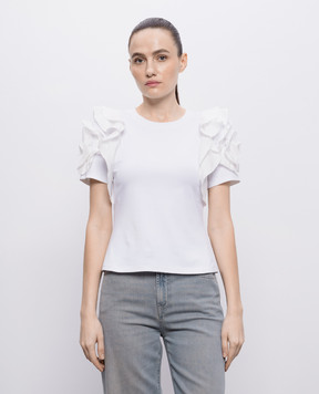 Christy Lynn Белая футболка Kinsley с рюшами CLB417F33