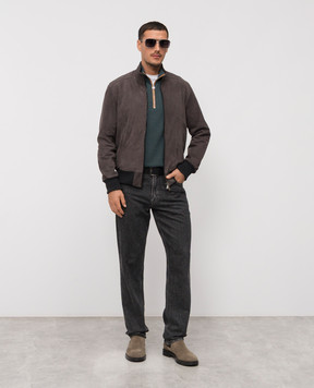 Kiton Зеленый свитер из кашемира с молнией UMK0524