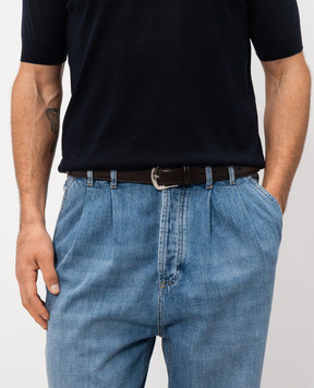 Brunello Cucinelli Коричневий шкіряний ремінь MAUNX346