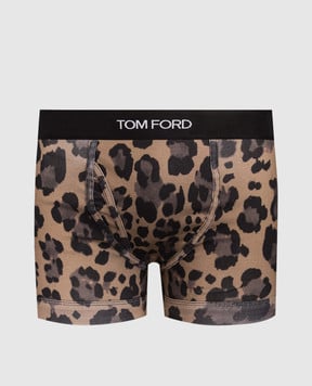 Tom Ford Коричневі труси-боксери в леопардовий принт T4LC31110