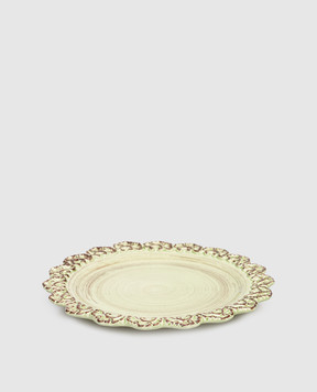 Au Bain Marie Зеленая керамическая обеденная тарелка Feuillages ABMPZAT1