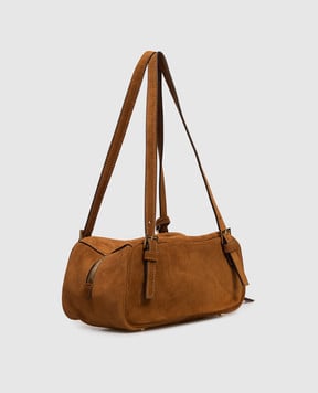 Versace Коричневая замшевая сумка с логотипом 10157921A09892