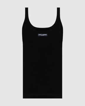 Dolce&Gabbana Черная майка в рубчик F8W45TFU7AV