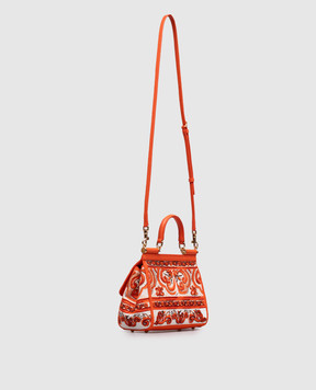 Dolce&Gabbana Помаранчева сумка Sicily з вишивкою BB6003BW050
