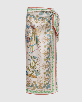 MANTERO 1902 Парео Dorothy кольору айворі із шовку в принт 1049F2811T0880D