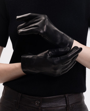 Sermoneta Gloves Чорні шкіряні рукавички 301A