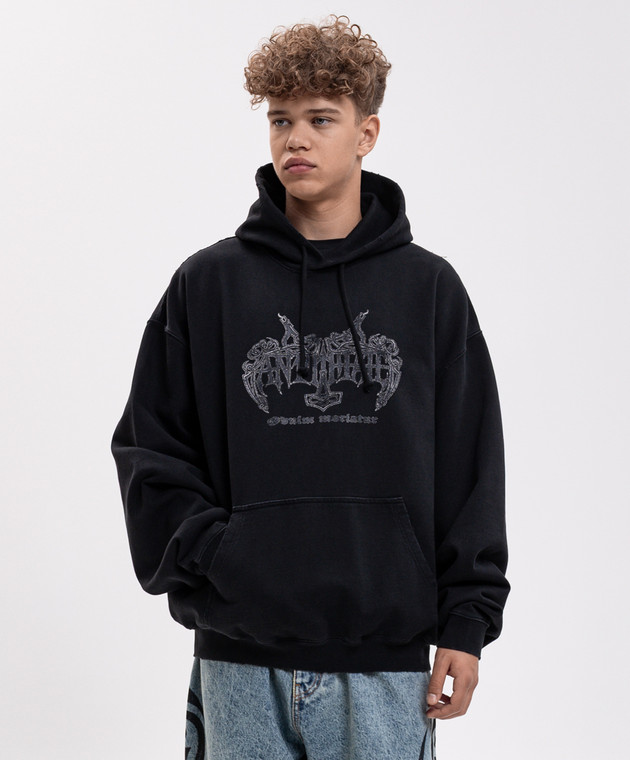 Vetements Черные худи с принтом MH27HD201B изображение 3