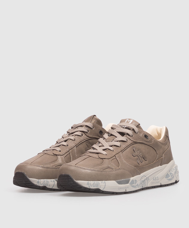 Premiata Кожаные кроссовки Mase25 цвета хаки MASE258419 изображение 2