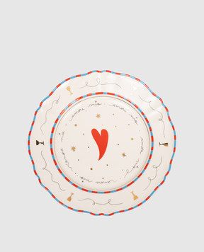 Bitossi Home Біла порцелянова обідня тарілка Heart PAN01002