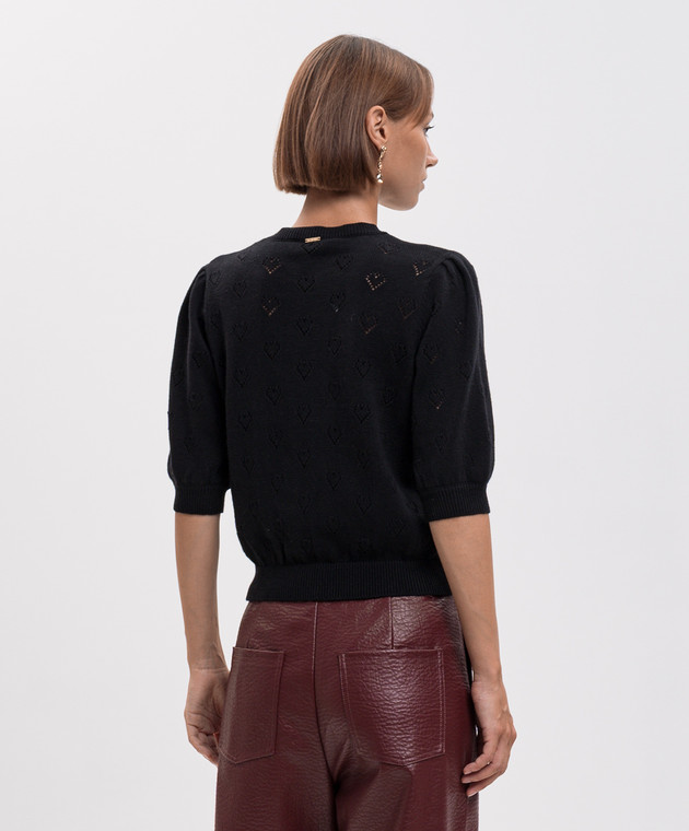 Twinset Черный топ с кашемиром 262TP3020 изображение 4