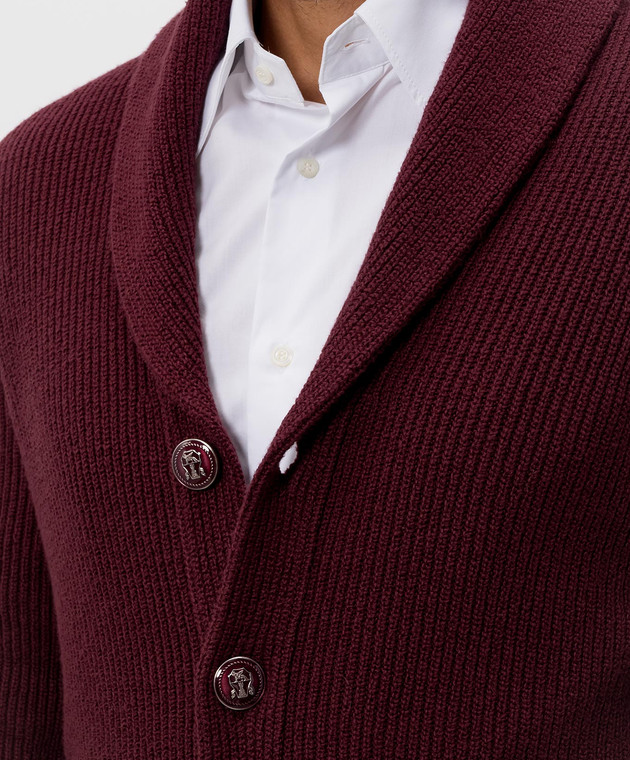 Brunello Cucinelli Бордовый кардиган MNI709706 изображение 5