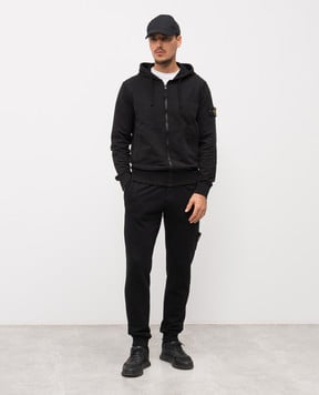 Stone Island Чорна спортивна куртка з логотипом K2S156100061S0051