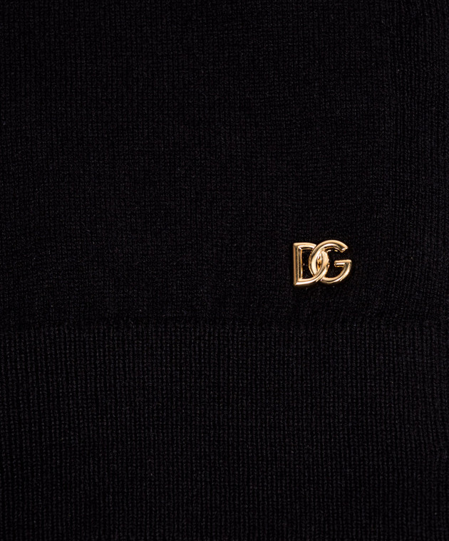 Dolce&Gabbana Черный шарф из кашемира FXR30TJBW2L изображение 3